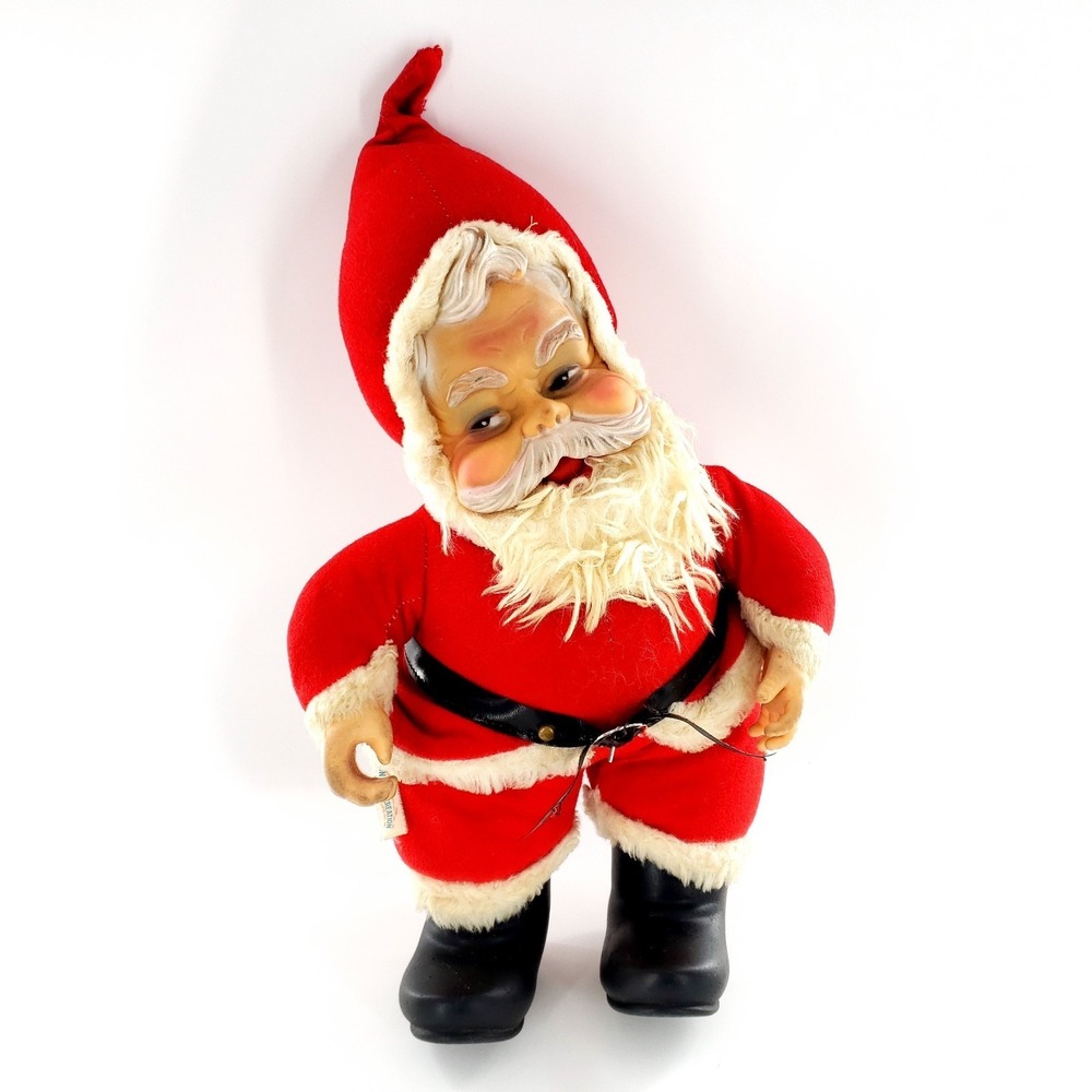 Vintage 1950s Rushton Star Creation Santa Claus Rubber Face 16" Plush